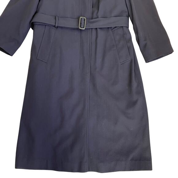 Newport Harbor Womens Sz 8P Vtg Wool Trench Coat Zipout Insulated Lining Navy - Picture 8 of 16